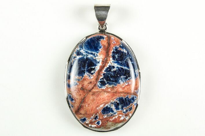 Polished Sodalite Pendant (Necklace) - Sterling Silver #206298